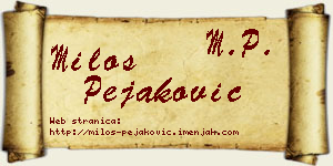 Miloš Pejaković vizit kartica